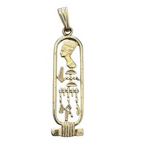 Gold Egypt Egyptian Eye Horus Nefertiti Cartouche Pendant Ursula Prestige